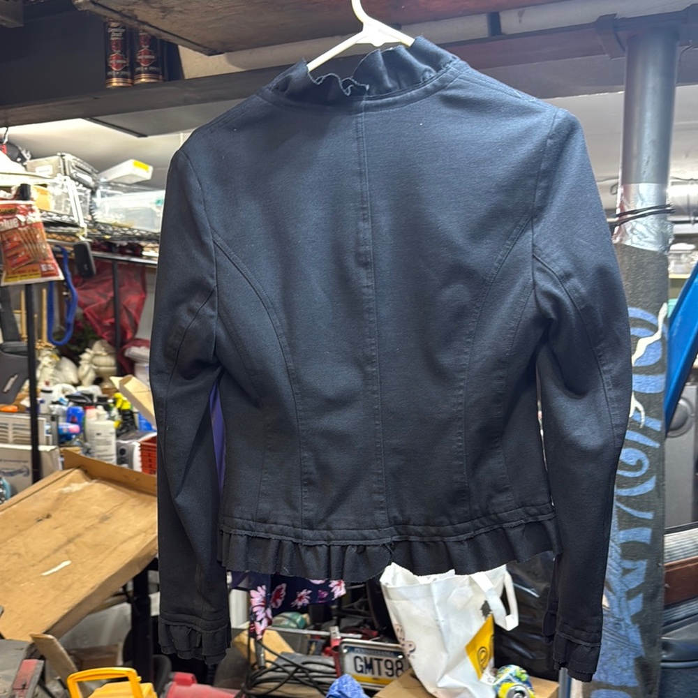 INC Black Ruffled Jacket - Picture 3 of 4